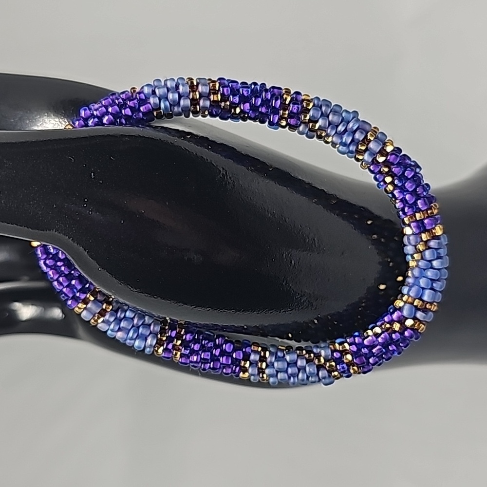 Stretchy purple blue bracelet unisex